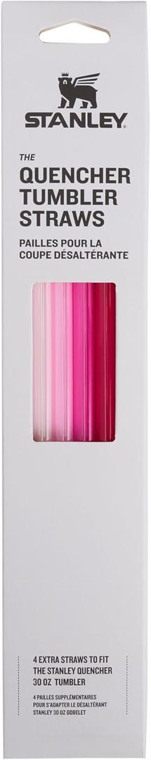 Stanley Quencher Tumbler Straws | Reusable Replacement Straws for Tumbler with Handle | Stainless Steel Drinking Cup Accessory | BPA-Free (Pink Multi Pack)
