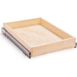 Mulush 23W x 21D x 3H Soft Close Slide Out Wood Drawer Organizer for Kitchen, Bottom and Side Assembly (Cabinet Opening>23.5 inches for Bottom Assembly, Opening= 23 inches for Side Assembly)