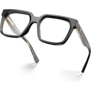 VISOONE Rectangle TR90 Blue Light Blocking Glasses Computer Eyewear with Preppy Look for Women and Men Cougar, Black