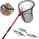 High Strength Heavy Duty Extra Large Aluminum Landing Net - Telescoping Handle (67-85inch), 27in Net Opening for Saltwater Fishing, Boat, Pier, River Angling