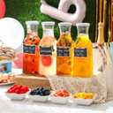 Set of 4 Square Glass Carafe with Lid, 1 Liter Clear Glass Pitcher, Beverage Server ware Carafe for Mimosa Bar, Brunch, Cold Water, Juice, Milk, Iced Tea, Lemonade