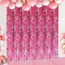 Bachelorette Party Backdrops Decor, 4 Pcs Diamond Ring Foil Fringe Curtains Rose Gold Tinsel Streamers for Bride-to-Be, Engagement, Wedding Shower, Bridal Shower Party Decorations