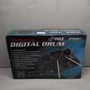 Pyle Electronic Tabletop Digital Drum Set, Compact Portable Drum Pad Kit w/ 8 Touch Sensitive Pads and Pedals, 600 Sounds, USB & Headphone Outputs, MIDI/AUX Inputs, 4x5 Drums & 4x3.5 Cymbals (Black)