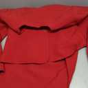 Womens 2 Piece Notched Long Sleeve Blazer and Skirt Set Office Button Suit Jacket&Skirt Outfit Set, Size 4, Red