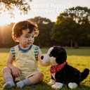 Electronic Interactive Plush Dog Toy, Realistic Robot Puppy Toy, Walking, Talking, Barking, Tail Wagging, Voice-Activated Control Stuffed Animal Pet Toys for Children Ages 3+