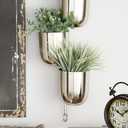 Deco 79 Metal Indoor Outdoor Planter Layered Wall Hanging Planter, Plant Hanger 12" x 12" x 25", Silver, Large