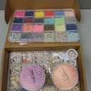 Bracelet Making Kit, 10,000 Pcs Polymer Clay Beads, 48 Colors Round Letter Beads Jewelry Making Kit Friendship Bracelets Heshi Beads with Charms Strings Crafts Gift for Girls Adults