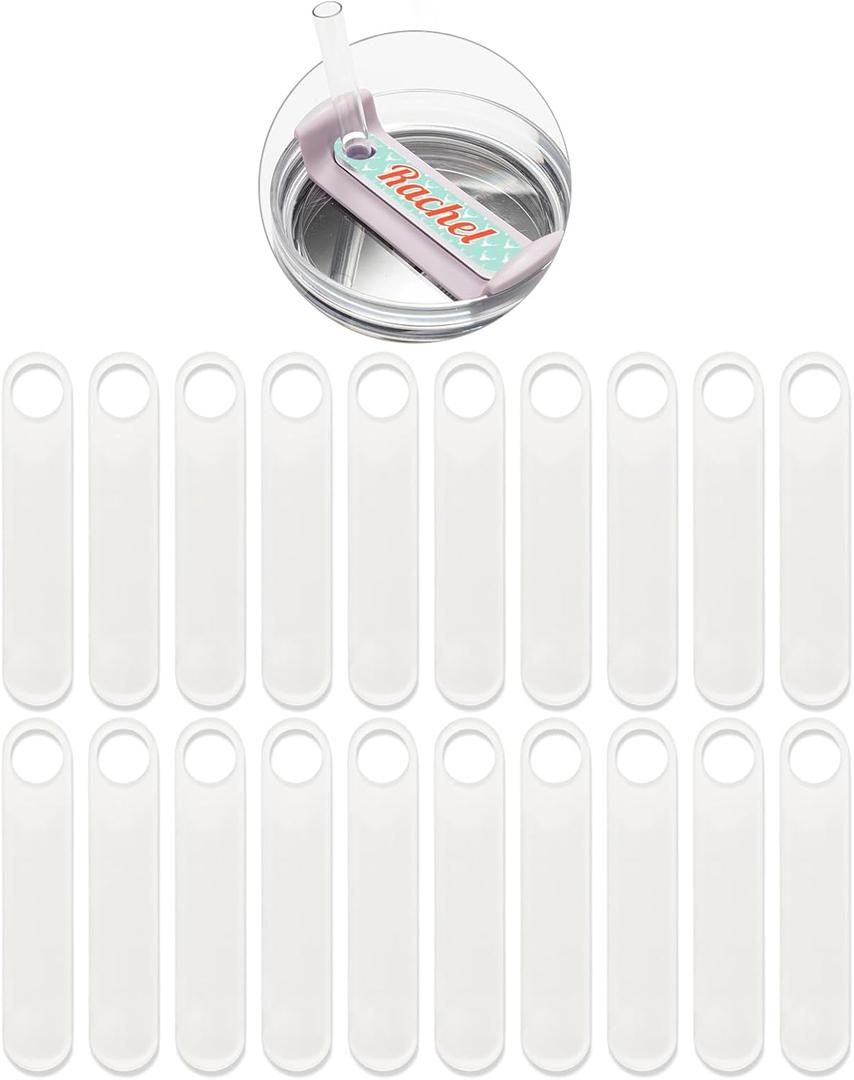 PYD Life 20 PCS Sublimation Mini Acrylic Name Plates Holder Blanks 3.1" x 0.6" for H2.0 Stanley 40 OZ Tumblers Personalized Name Tag Customized Designs for Stanley Cup