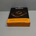 SpaceAid Charcuterie Board with Clear Lid, Portable Travel Cheese Cutting Boards for Picnic Accessories, Bamboo Serving Tray with Lids, House Warming Gifts, Black Handles, 8 Compartments