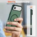 SUPFINE Magnetic for iPhone Air Case (Compatible with MagSafe)(Military Grade Drop Protection) Slim Translucent Matte Shockproof with Anti-Fingerprint Phone Cover for 17 Air,Forest Green