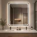 30" x 36" Led Bathroom Mirror with Lights, Anti-Fog & Tri-Color Lighting - Wall Mounted Shaving Mirror with Touch Sensor, Waterproof & Smart LED Vanity Mirror,Tempered Glass, Dimmable Smart Mirror