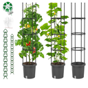 2 Pack Planter with Trellis for Climbing Plants Outdoor, Self Watering Raised Garden Bed Planter Box, Tomato Cage Garden Trellis Plant Support for Climbing Vegetables Flowers Indoor