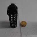 MUKOKO Glass Water Bottles, 24oz Glass Tumbler with Straw, Drinking Bottles with 2 Lids-Handle Spout Lid&Bamboo Straw Lid, Motivational Water Bottle with Time Marker and Silicone Sleeve, 1 Pack-Black