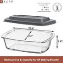 Razab (2 Pack Large 7.6 Cups / 1800 Ml / 1.9 Qt Glass Loaf Pans with Lids, Set of 02