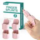 GenetGo Trigger Finger Splint, 2pcs Finger Support Brace Mallet Finger Brace for Index, Middle, Ring Finger - Tendon Release & Pain Relief-Pink (Pink)