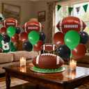 Football Game Day Balloon Stand Set - Green Brown Black Football Theme Party Decorations with 4 Balloon Stand, 35 Balloons, Pump, Ribbon & Accessories for Game Day, Sports Events, Tailgates