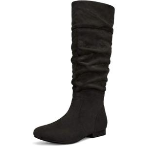 DREAM PAIRS Women's Knee High Pull On Fall Weather Winter Boots (8, Black)