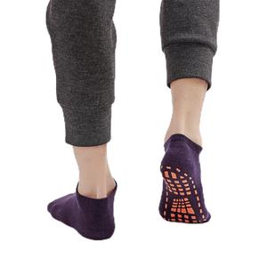 makanu Unisex Non Slip Socks, Tangerine Color, 3 Pairs, Size 6-8.5, Low-Cut Cotton Grip Socks, Anti-Skid Workout Yoga Pilates Barre Home & Hospital