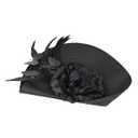 Straw Wide Brim Hat Women Fascinators Sets for Tea Party Exaggerated Butterfly Headband Headdress Fashionable Hair Accessories (One Size, Black)