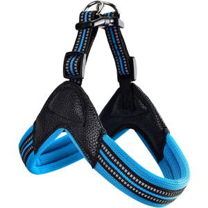 Dog Harness No Pull Ultra Soft Breathable Padded Pet Harness 2 Adjustable Botton, 3M Reflective Pet Harness for Dogs Easy Control for Dogs (L, Blue)