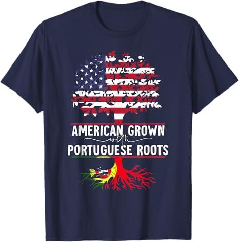 American Grown With Portuguese Roots T-Shirt, XL