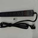 10 Ft Power Strip Surge Protector - 7 Outlets 4 USB Ports (2 USB C), Ultra Thin Flat Extension Cord & Flat Plug, 1700 Joules, Wall Mount, Desk Charging Station for Home Office Dorm, Black