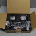 Auxbeam 6 Modes Amber White Series LED Cubes, 3Inch 72W LED Pods Dual Color Off-Road Strobe Lights, Spot Flood Combo Driving Offroad Ditch Lights Flashing Warning Functional, Pair