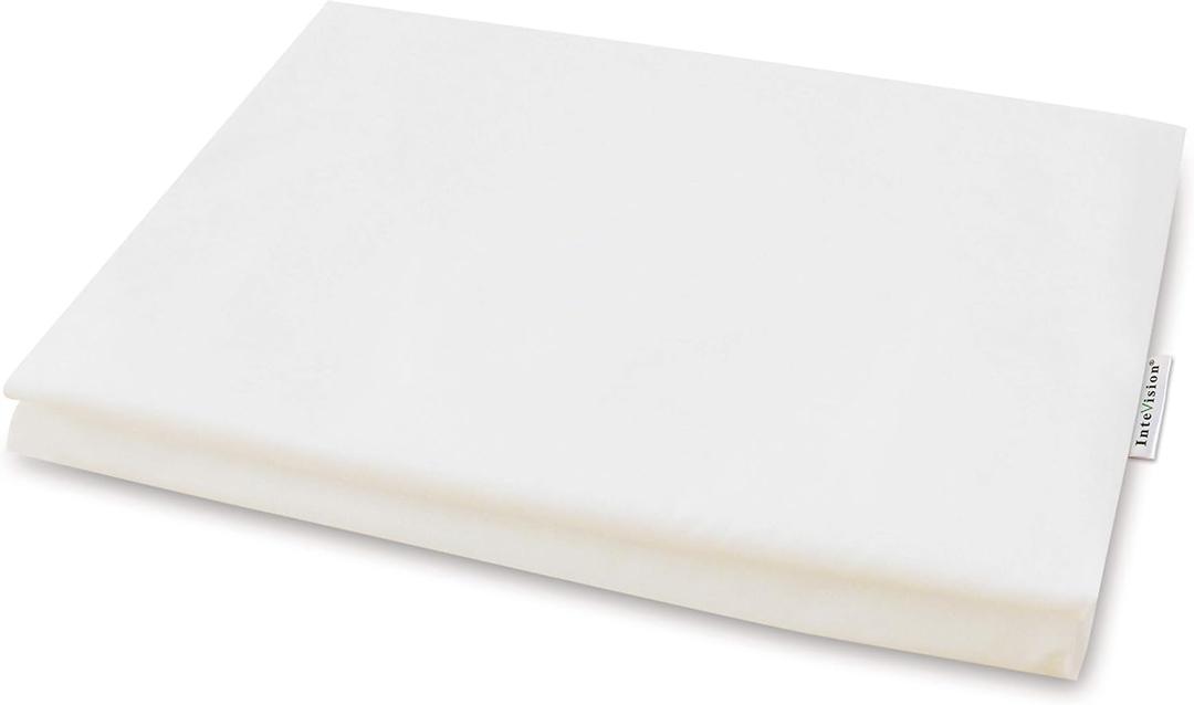 InteVision 400 Thread Count, 100% Egyptian Cotton Bed Wedge Pillowcase; Replacement Cover Designed to Fit The 12" (Height) Version of The Foam Wedge Bed Pillow (25" x 24" x 12") (White)