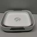 Collapsible Wash Basin with Drain Plug - 2.4 Gallon Foldable Kitchen Sink for Baby Bottles, RV Camping, Space-Saving Dish Tub (Gray)