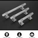 homdiy 10 Pack Brushed Nickel Cabinet Pulls Kitchen Cabinet Handles 5 Inch Silver Drawer Pulls Satin Nickel Modern Square Hardware for Dresser Bathroom,Zinc Alloy Base
