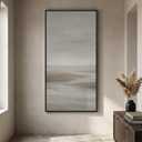 Large Framed Neutral Abstract Wall Art, Modern Vertical Canvas Prints Paintings Artwork for Walls, Grey Brown Minimalist Landscape Pictures Wall Decor for Hallway Living Room Dining Room, 30x60 In