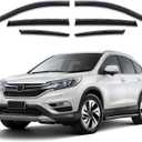Shatterproof Out-Channel Window Deflectors for Honda CR-V (CRV) 2012 2013 2014 2015 2016 Rain Guards Window Visors for Cars Vent Car Accessories 6 pcs (for CRV 12-16 6-Piece Chrome)
