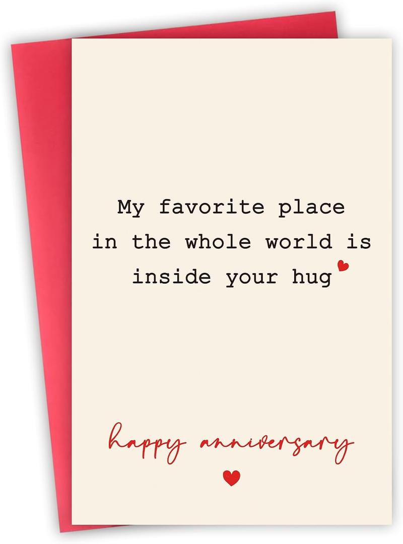 5 x Anniversary Card Gifts for Him Her, Romantic Anniversary Card for Husband Wife Boyfriend Girlfriend Couple