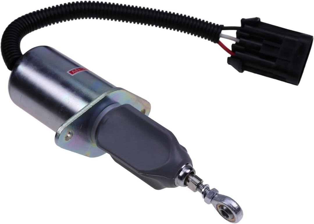 HOLDWELL Shut Off Solenoid 3935649 for 94-98 Dodge RAM Engine 5.9L Cummins 4B 6B 6C 3" Mounting Flange (Flat pins)
