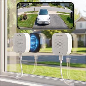 LongPlus 5MP 3K Window Camera 2 Pack, 5G & 2.4GHz WiFi Window Cameras for Home Security, Safeview Camera with AI Person/Car Detection, 24/7 Recording, Easy Quick Install, 2-Way Audio