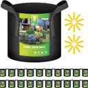 iPower 20 Pack 2 Gallon Grow Bags, Garden Planting Nonwoven Fabric Pots with Reinforced Handle, Heavy Duty and Aeration Planter Pot for Tomato, Fruits, Vegetables and Flowers