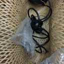 COSYLUX Farmhouse Rattan Pendant Light Fixture for Kitchen Island, Dining Room, 22'' Hand-Woven Bamboo Hanging Lamp, Rattan Chandelier Bird Nest Shape Pendant Light for Bar Cafe Living Room, Black Cord 