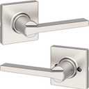Kwikset Casey Interior Passage Door Handle, Lever For Closet and Hallway Doors, Reversible Non-Locking Handle Lever, Satin Nickel , with Microban Protection