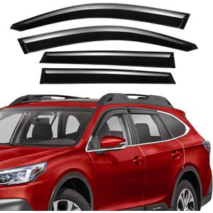 Tape-On Rain Guards Compatible with Subaru Outback 2020 2021 2022 2023 2024 2025 Black Extra Durable Shatterproof Side Window Deflectors, Vent Window Visors, Wind Deflectors - 4 PCS