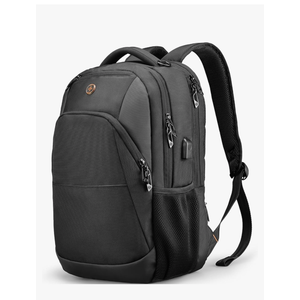 Swissdigital Design Travel Laptop Backpack, College Laptops Backpack with USB Charging Port for Men and Women Fits 16 Inch Notebook, Black | SD1670-01