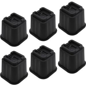 MYMULIKE Bed Risers 5 inch, Heavy Duty Bed Lifts Risers Support Up to 6000 Lbs for Sofa, Table, Couch, Chair or Desk (Set of 6, Black)