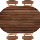 Oval Table Cloth Cover Wood Grain Fitted Tablecloth with Elastic Edge Brown Tablecloths Washable Cloths for Restaurant Farmhouse Party Decor, Fit for 42 x 60 Inch Tables, Style 13