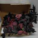 Ling's Moment 5FT Black Burgundy Artificial Flower Garland Fake Rose Leaves Floral Garland Arch Flowers Vine for Wedding Party Backdrop Decor Mantel Home Table Centerpieces Wall Decorations