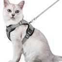 rabbitgoo Cat Harness and Leash for Walking, Escape Proof Soft Adjustable Vest Harnesses for Cats, Easy Control Breathable Reflective Strips Jacket, Grey, M