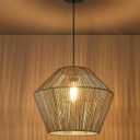 ELYONA 17 Woven Pendant Light, Modern Boho Chandelier Handwoven Rattan Basket Shade, Rustic Pendant Light Fixtures Farmhouse Ceiling Hanging Lamp for Dining Room, Kitchen Bedroom, Entryway, Foyer