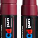 posca uni PC-8K Water-Based Paint Markers, Broad Tip (8mm), Red Wine, 2 Count