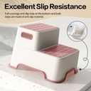 Toddler Step Stool for Bathroom Sink, 2 Pack Step Stool for Kids, Plastic Potty Training Toilet Stepping Stools, Child and Baby Lightweight&No-Slip Two Step Stools for Kitchen - Pink