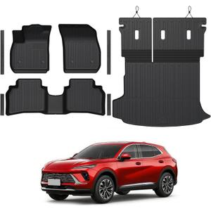 Floor Mats Set for Buick Envision 2021-2025 2026 Accessories, Full Coverage All Weather Floor Mats Cargo Mat with Backrest Protectors & Door Sill Guards