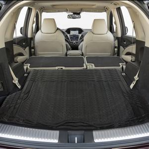 Waterproof Trunk Mat All Weather Cargo Liner 52" x 43" Universal Trimmable Tray Non Slip Interior Snow Rain Dust Rust Protection Heavy-Duty Black Rubber Rear Floor Carpet Cover Kids Dogs Pat Friendly