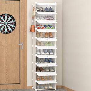HOMIDEC Shoe Storage, 10-Tier Shoe Rack Organizer for Closet 20 Pair Narrow Shoes Shelf Cabinet for Entryway, Bedroom and Hallway (White)